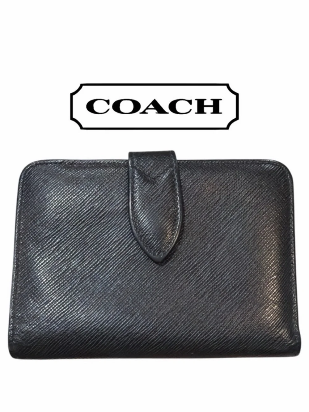 Coach‎ VINTAGE Black Kisslock Bifold Wallet